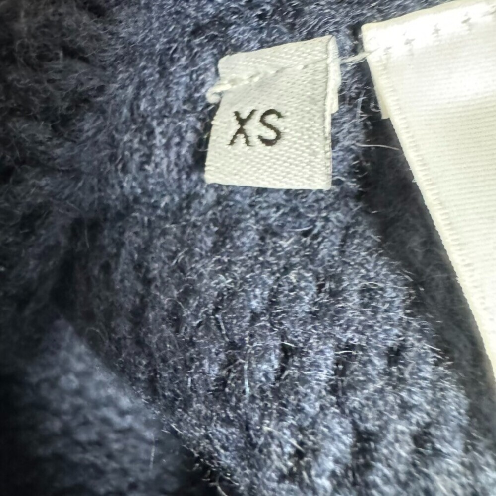 SPRWMN Heavy 100% Cashmere Knit Stretch Oversized sweater Navy Blue Size XS - Picture 5 of 7